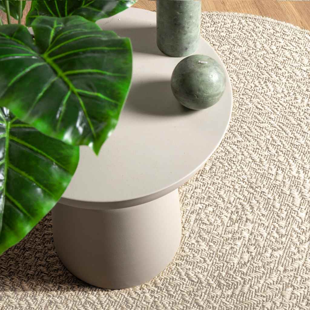 Rug ZIZUR Cream Ø 120 cm Jute-Look Indoor and Outdoor