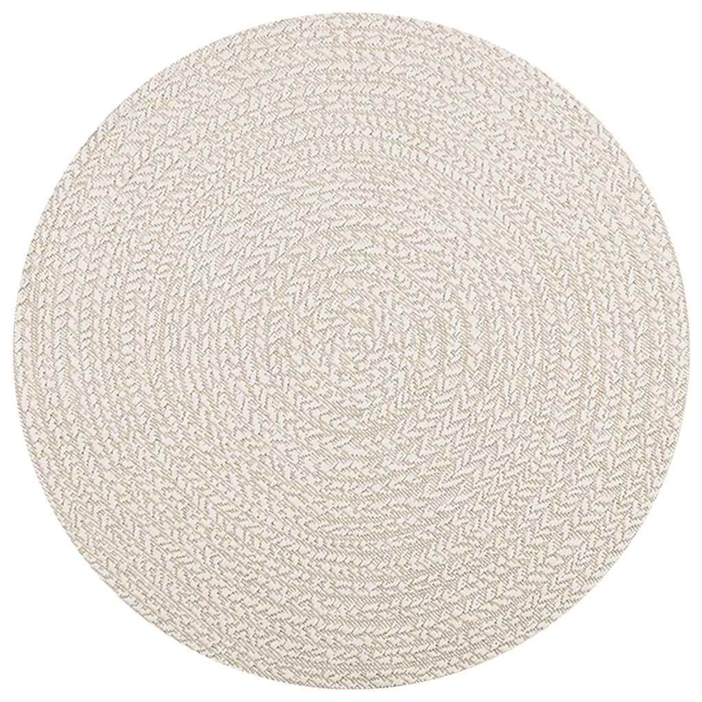 Rug ZIZUR Cream Ø 120 cm Jute-Look Indoor and Outdoor