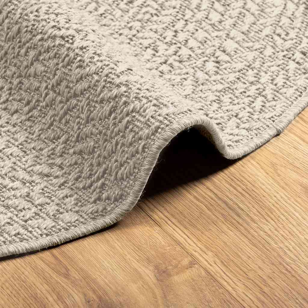 Rug ZIZUR Cream Ø 120 cm Jute-Look Indoor and Outdoor