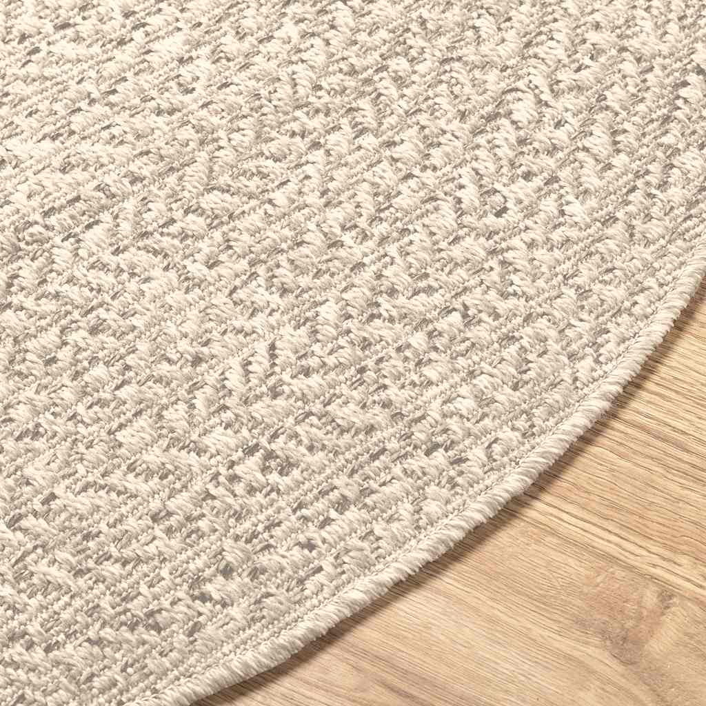 Rug ZIZUR Cream Ø 120 cm Jute-Look Indoor and Outdoor