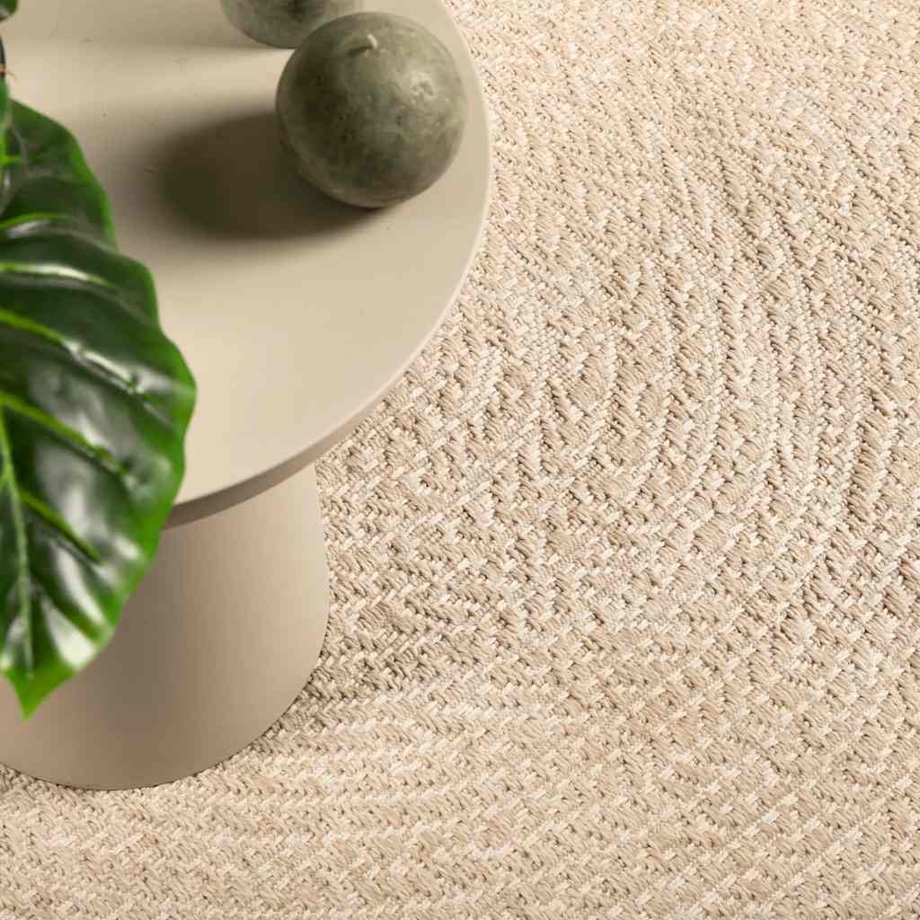 ZIZUR Beige Rug 200x200 cm Jute Look Indoor and Outdoor