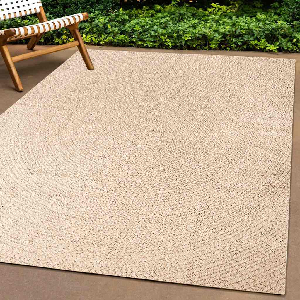 ZIZUR Beige Rug 200x200 cm Jute Look Indoor and Outdoor