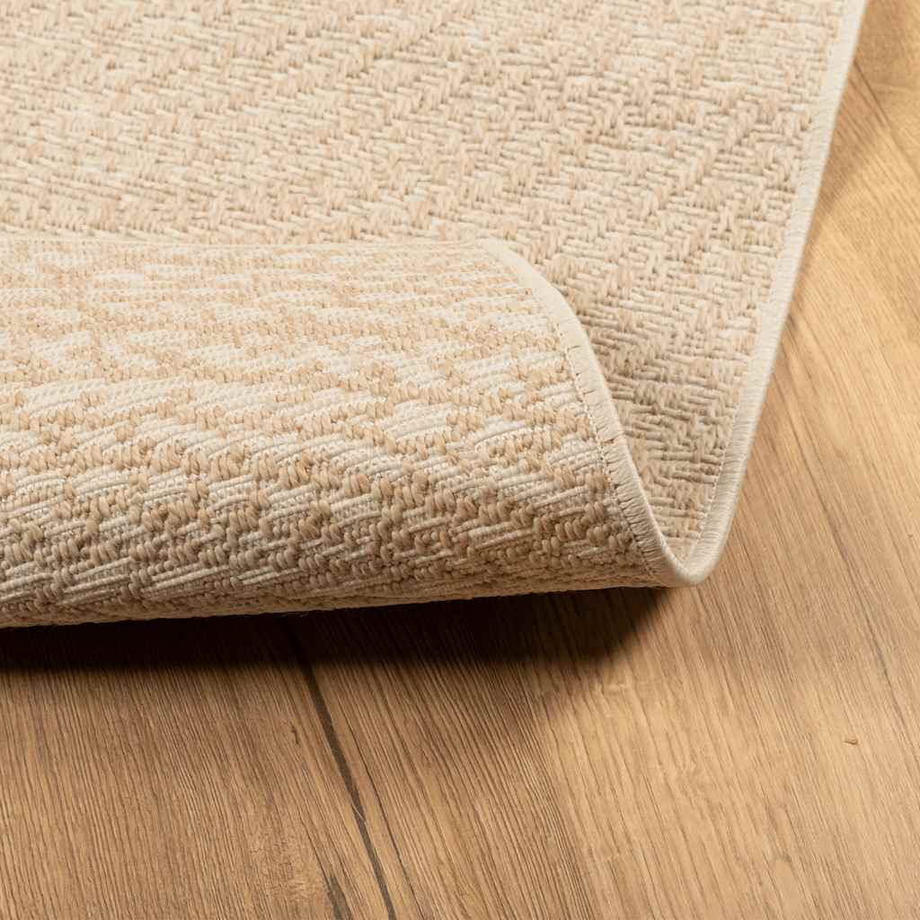 ZIZUR Beige Rug 200x200 cm Jute Look Indoor and Outdoor