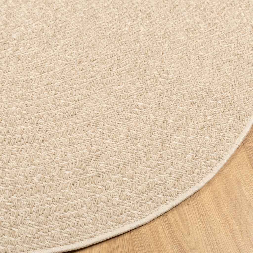 Tapis ZIZUR Beige Ø 120 cm Aspect jute Intérieur et extérieur
