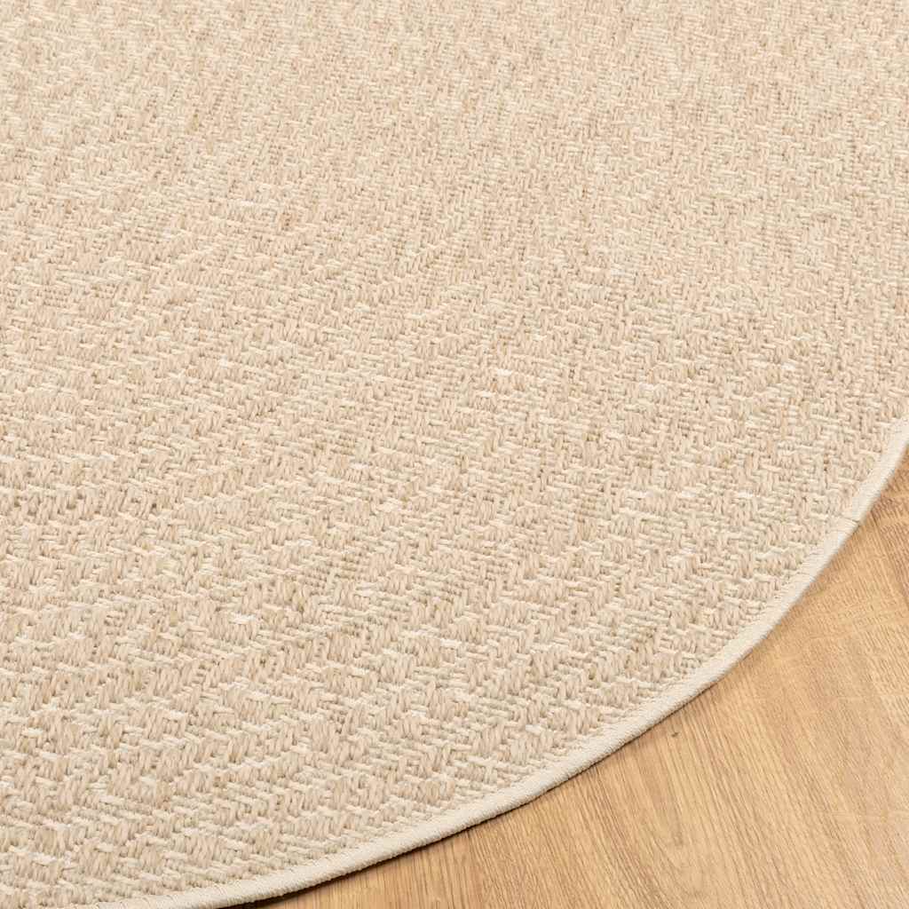 Rug ZIZUR Beige Ø 160 cm Jute-look Indoor and Outdoor