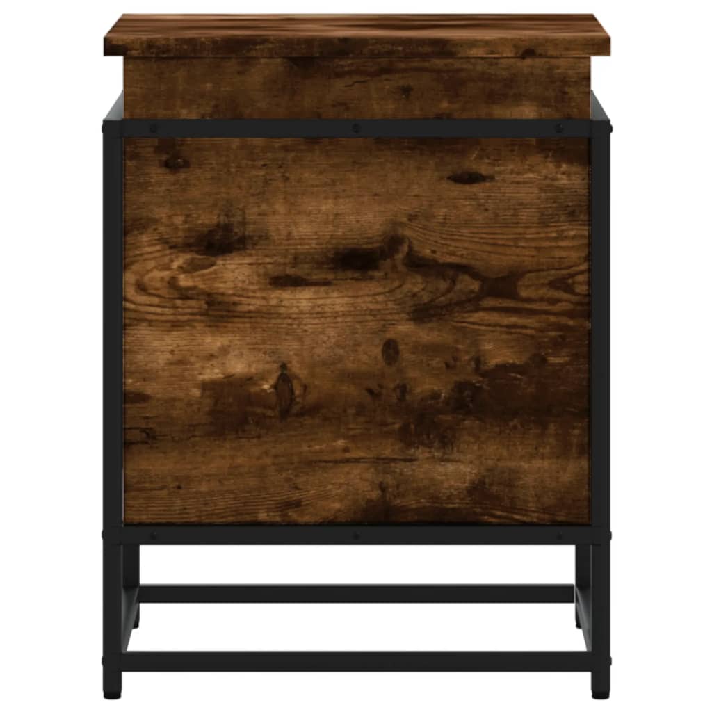 Storage box with lid smoked oak 40x40x51.5 cm