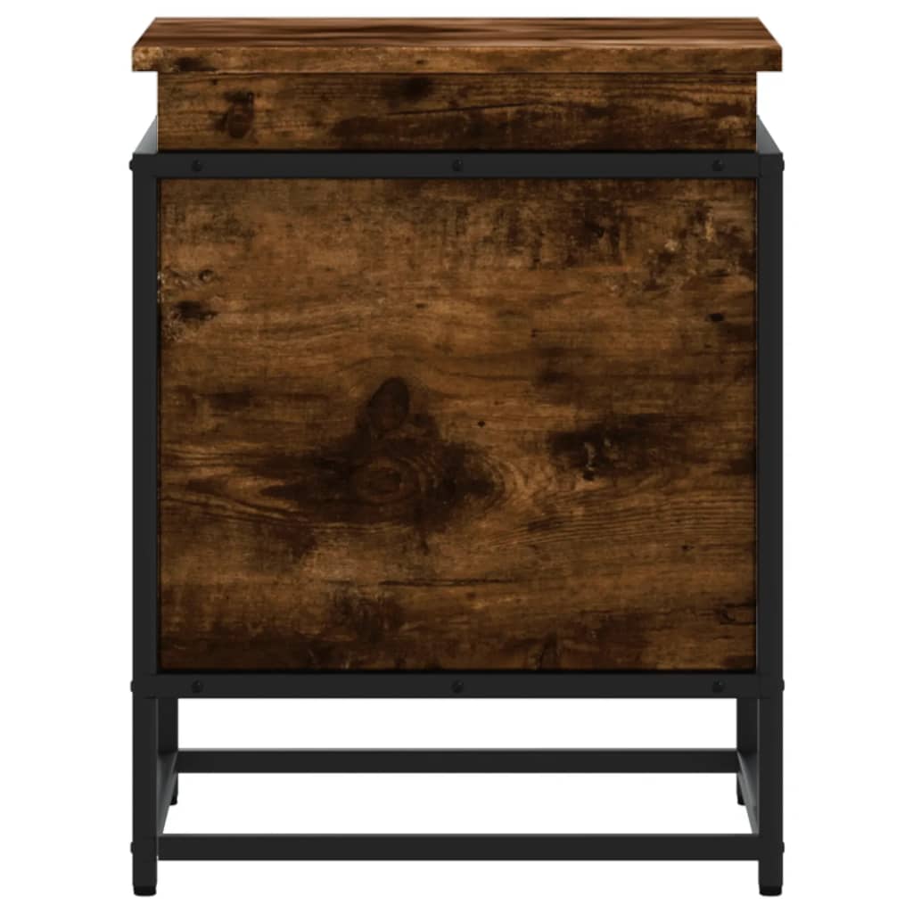 Storage box with lid smoked oak 40x40x51.5 cm