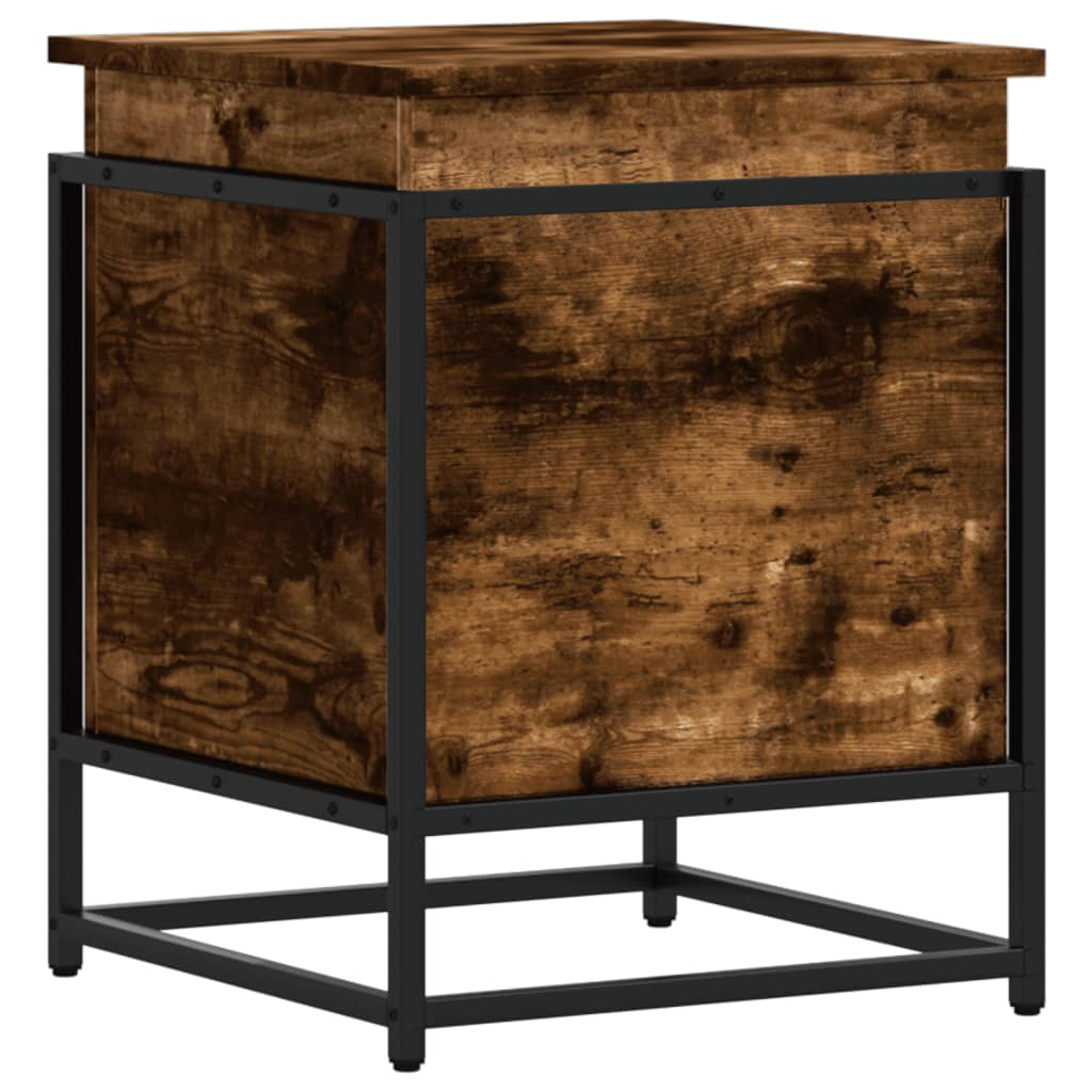 Storage box with lid smoked oak 40x40x51.5 cm