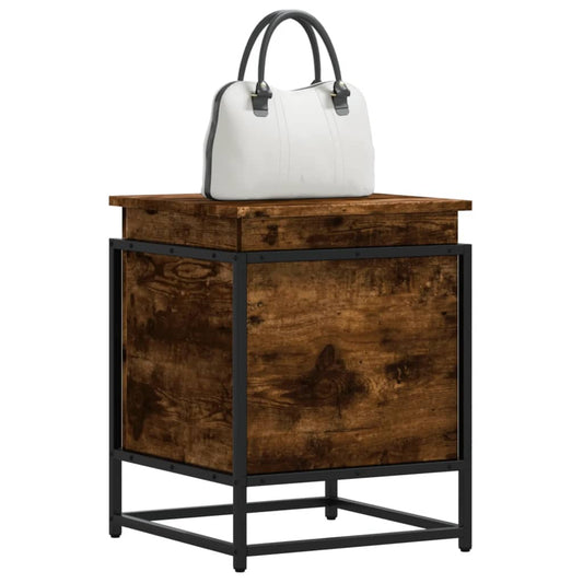 Storage box with lid smoked oak 40x40x51.5 cm