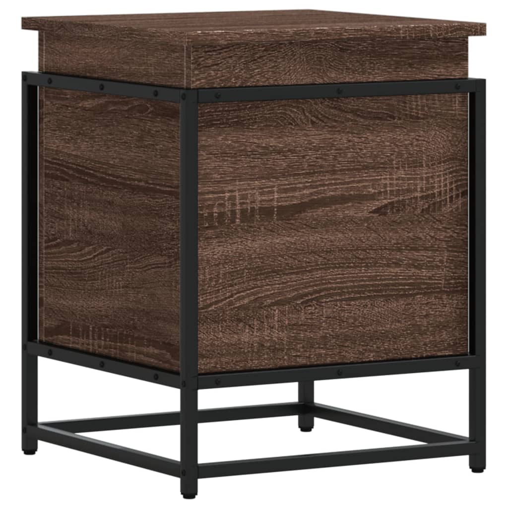 Boîte de rangement avec couvercle aspect chêne 40x40x51,5 cm
