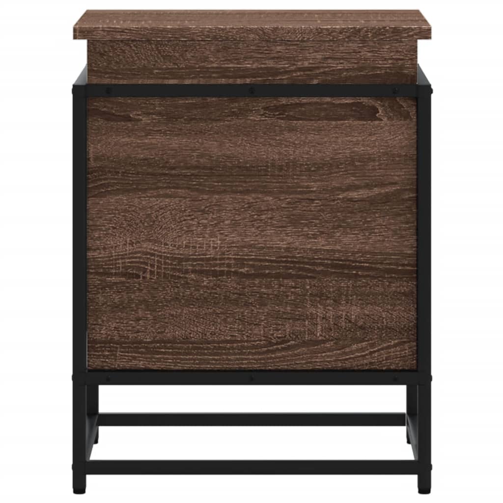 Boîte de rangement avec couvercle aspect chêne 40x40x51,5 cm