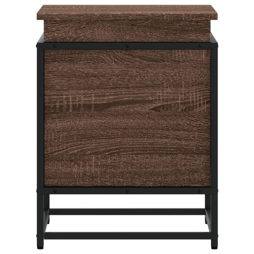 Boîte de rangement avec couvercle aspect chêne 40x40x51,5 cm