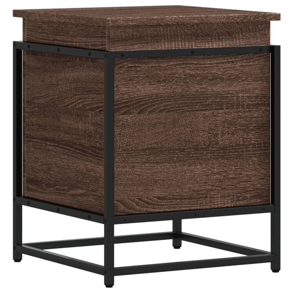 Boîte de rangement avec couvercle aspect chêne 40x40x51,5 cm