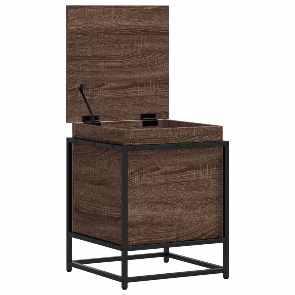 Boîte de rangement avec couvercle aspect chêne 40x40x51,5 cm