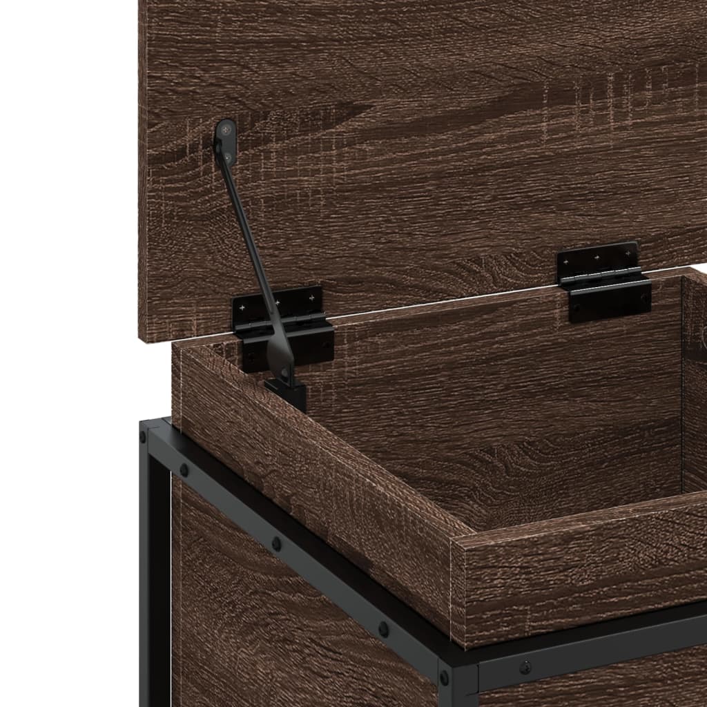 Boîte de rangement avec couvercle aspect chêne 40x40x51,5 cm