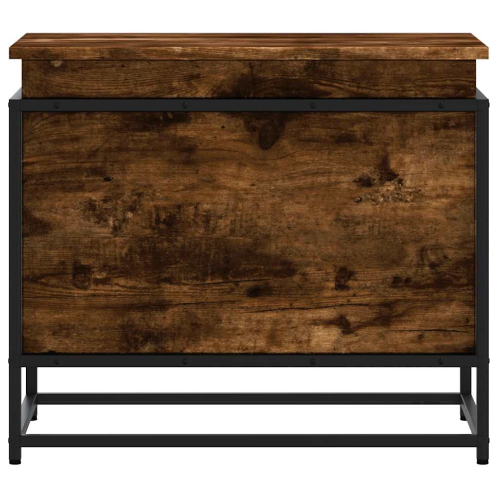 Storage box with lid smoked oak 60x40x51.5 cm