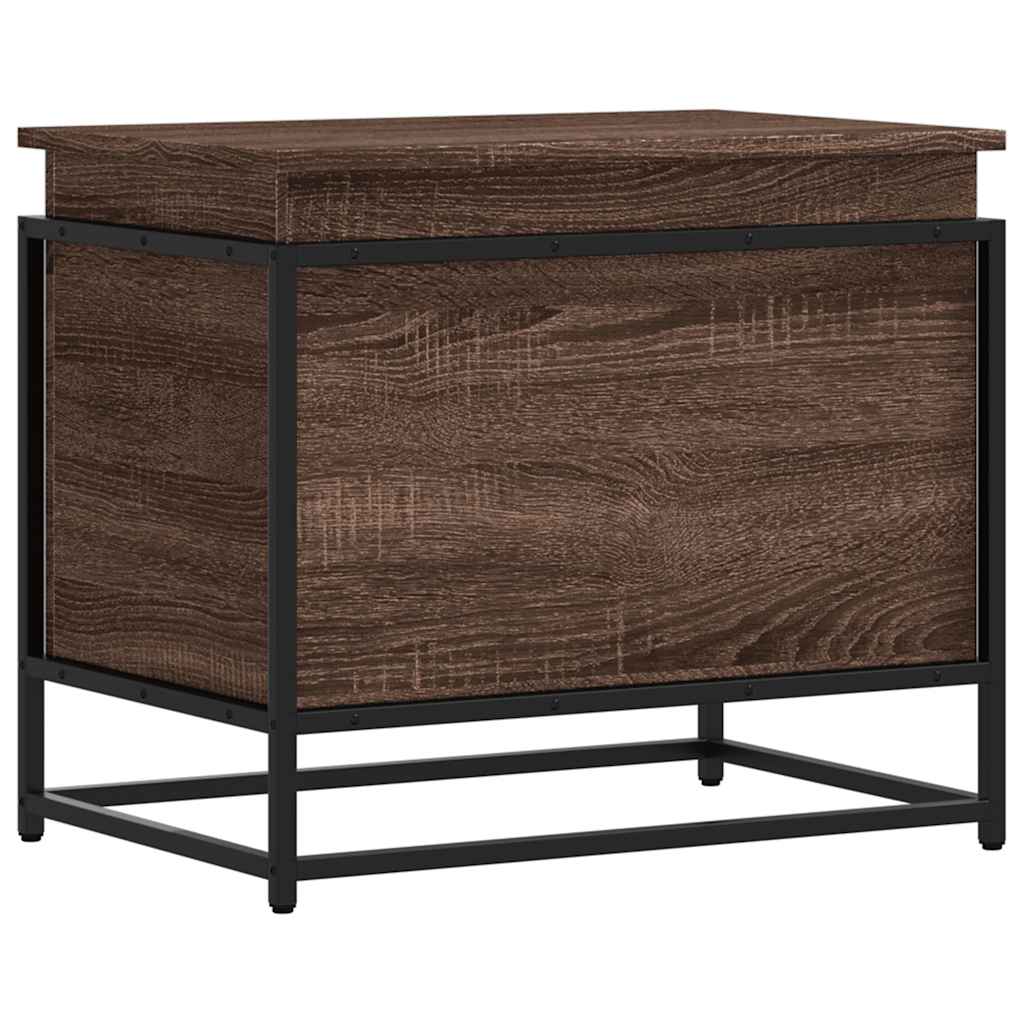 Boîte de rangement avec couvercle aspect chêne 60x40x51,5 cm