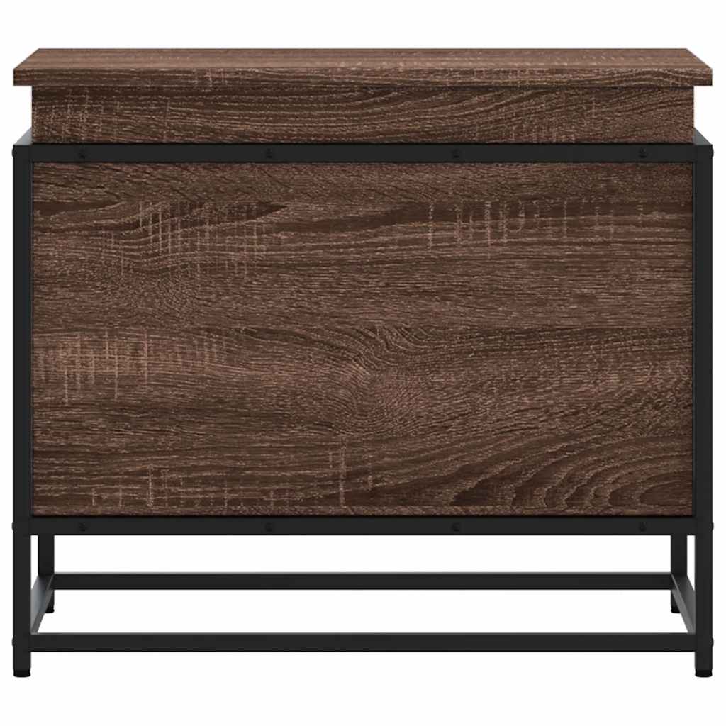 Boîte de rangement avec couvercle aspect chêne 60x40x51,5 cm