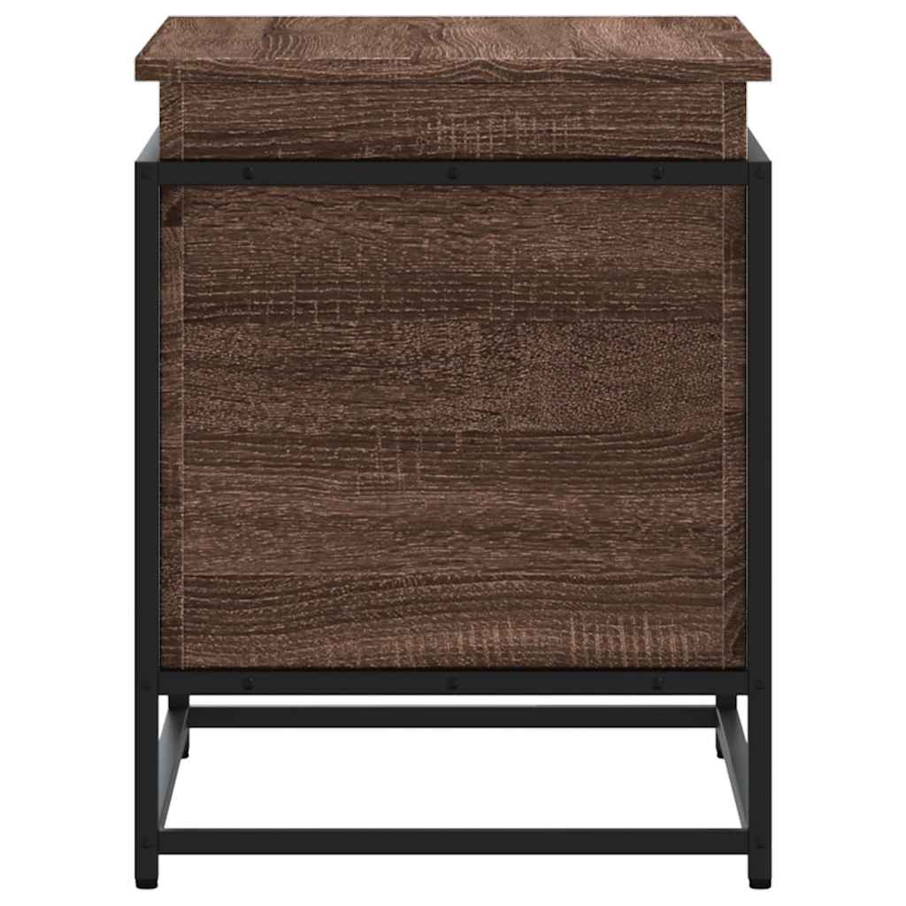 Boîte de rangement avec couvercle aspect chêne 60x40x51,5 cm