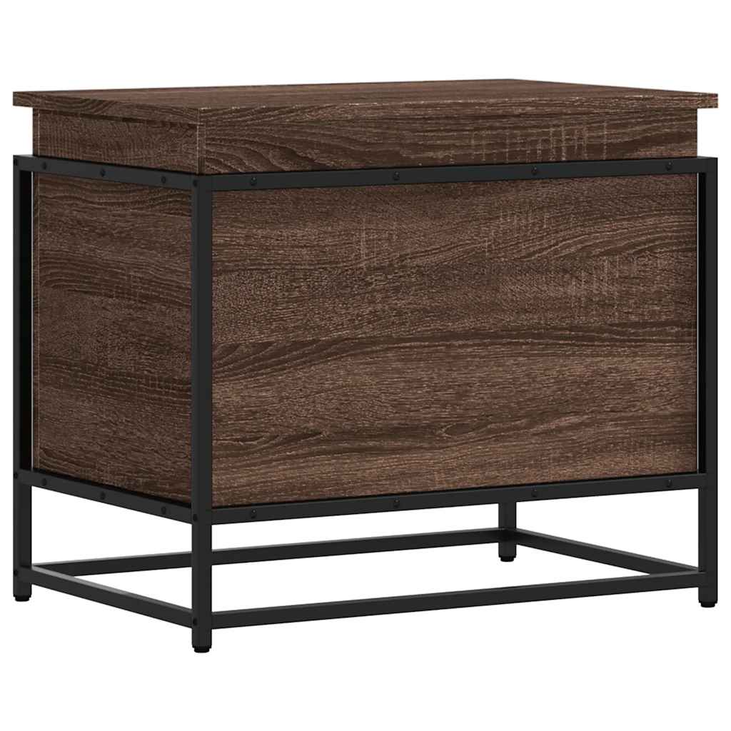 Boîte de rangement avec couvercle aspect chêne 60x40x51,5 cm