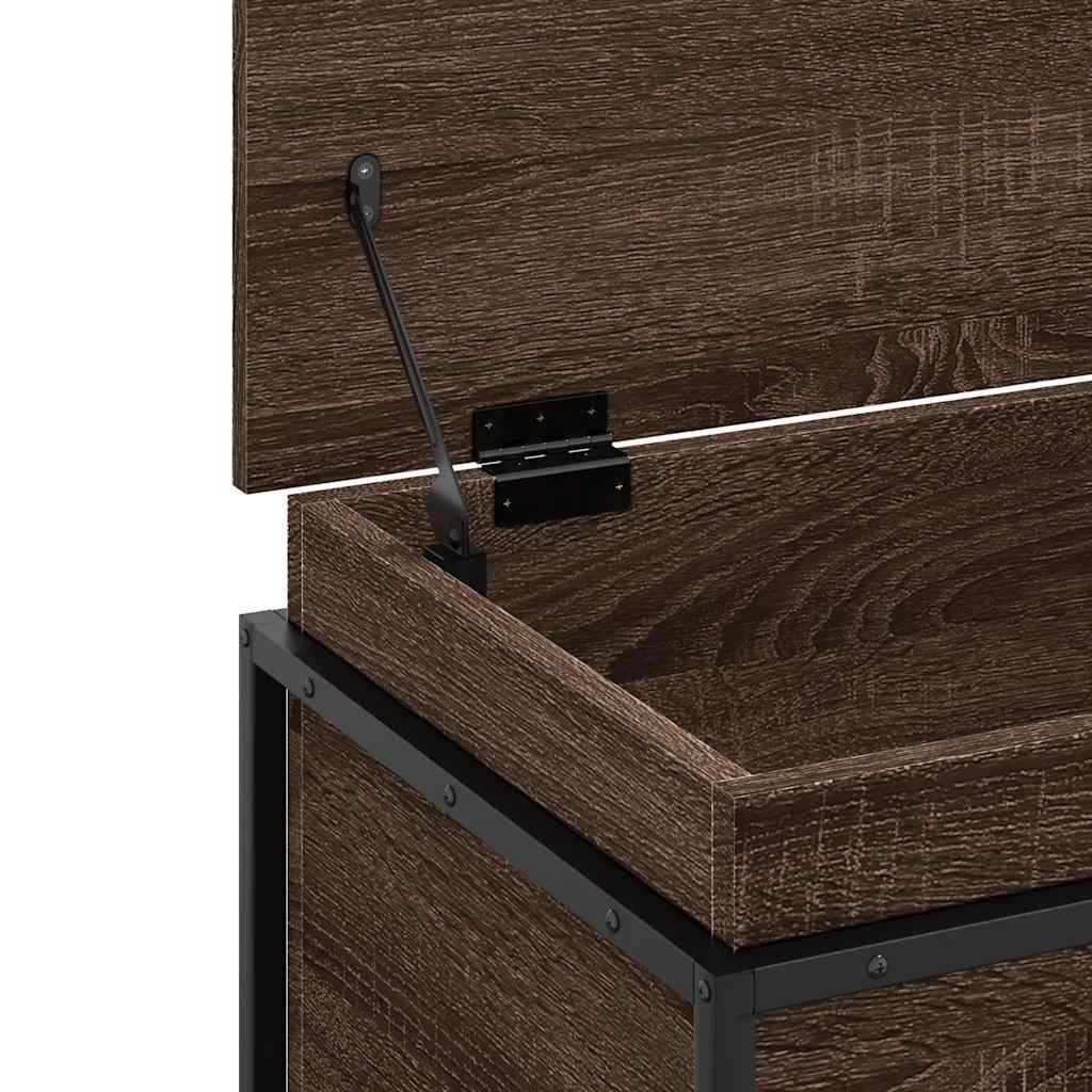 Boîte de rangement avec couvercle aspect chêne 60x40x51,5 cm