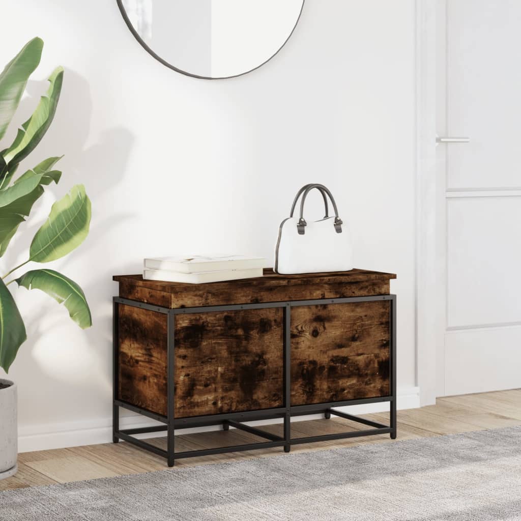 Storage box with lid Smoked Oak 80x40x51.5 cm