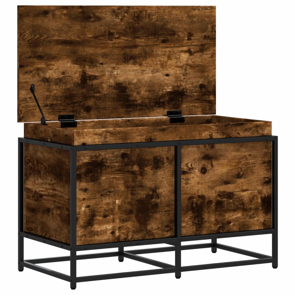 Storage box with lid Smoked Oak 80x40x51.5 cm