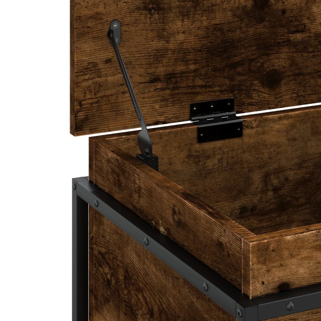 Storage box with lid Smoked Oak 80x40x51.5 cm