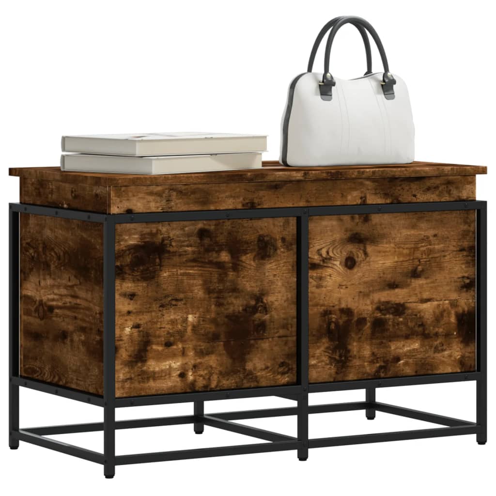 Storage box with lid Smoked Oak 80x40x51.5 cm