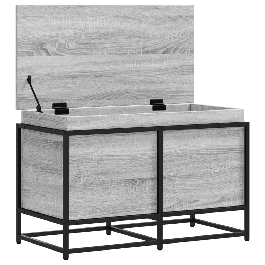 Boîte de rangement avec couvercle Gris Sonoma 80x40x51,5 cm