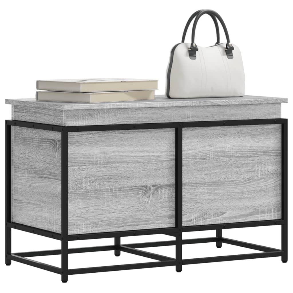 Boîte de rangement avec couvercle Gris Sonoma 80x40x51,5 cm