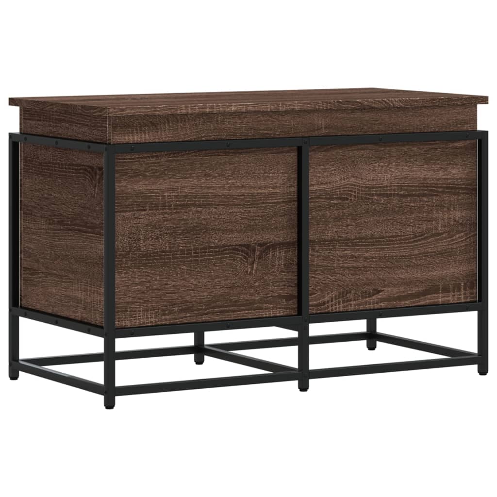 Boîte de rangement avec couvercle aspect chêne 80x40x51,5 cm