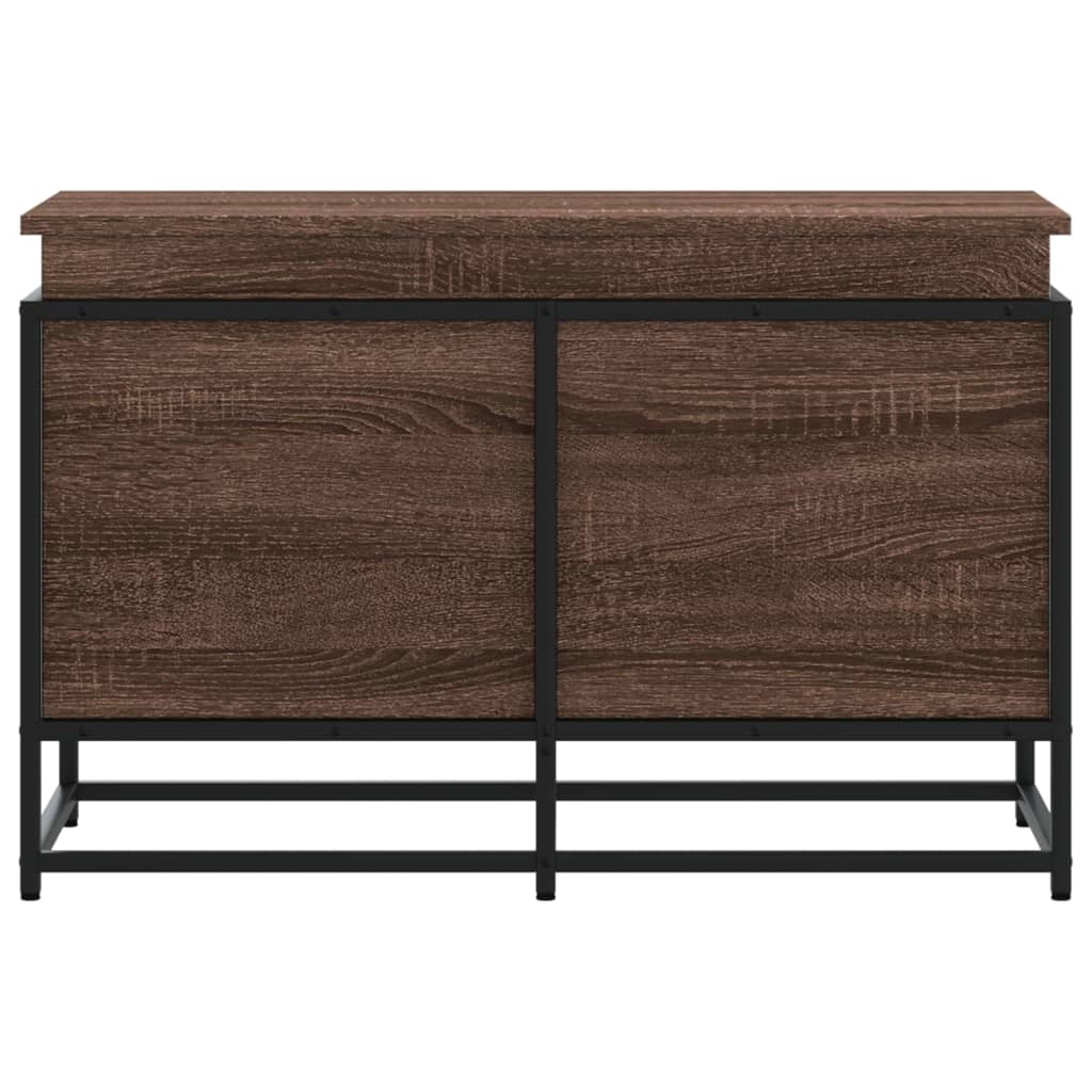 Boîte de rangement avec couvercle aspect chêne 80x40x51,5 cm
