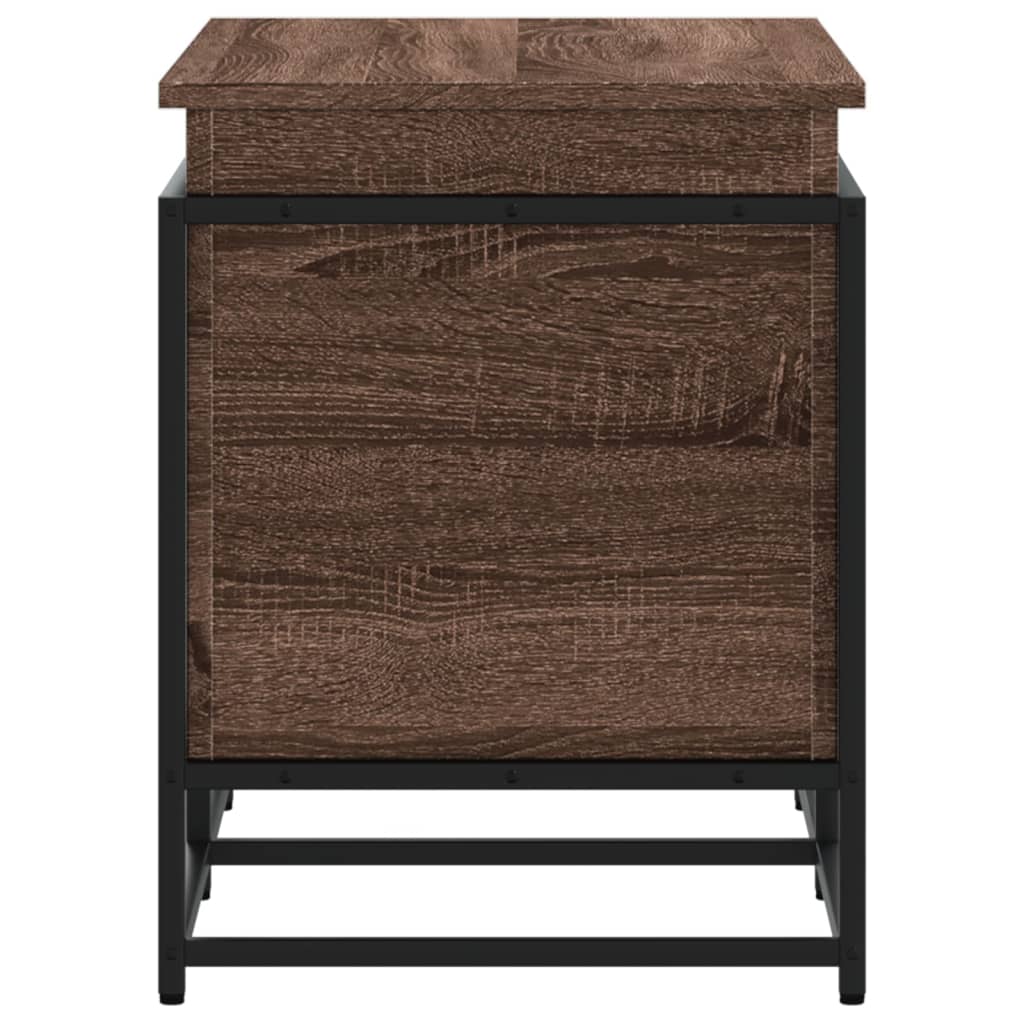 Boîte de rangement avec couvercle aspect chêne 80x40x51,5 cm
