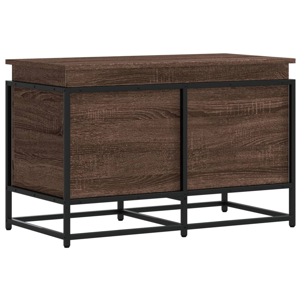 Boîte de rangement avec couvercle aspect chêne 80x40x51,5 cm