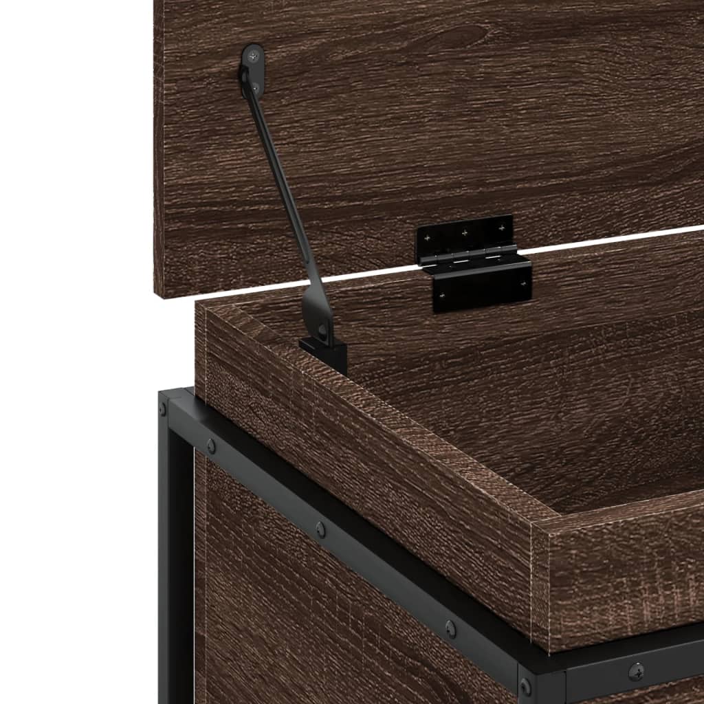 Boîte de rangement avec couvercle aspect chêne 80x40x51,5 cm
