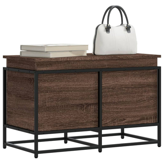 Storage box with lid, oak-look, 80x40x51.5 cm