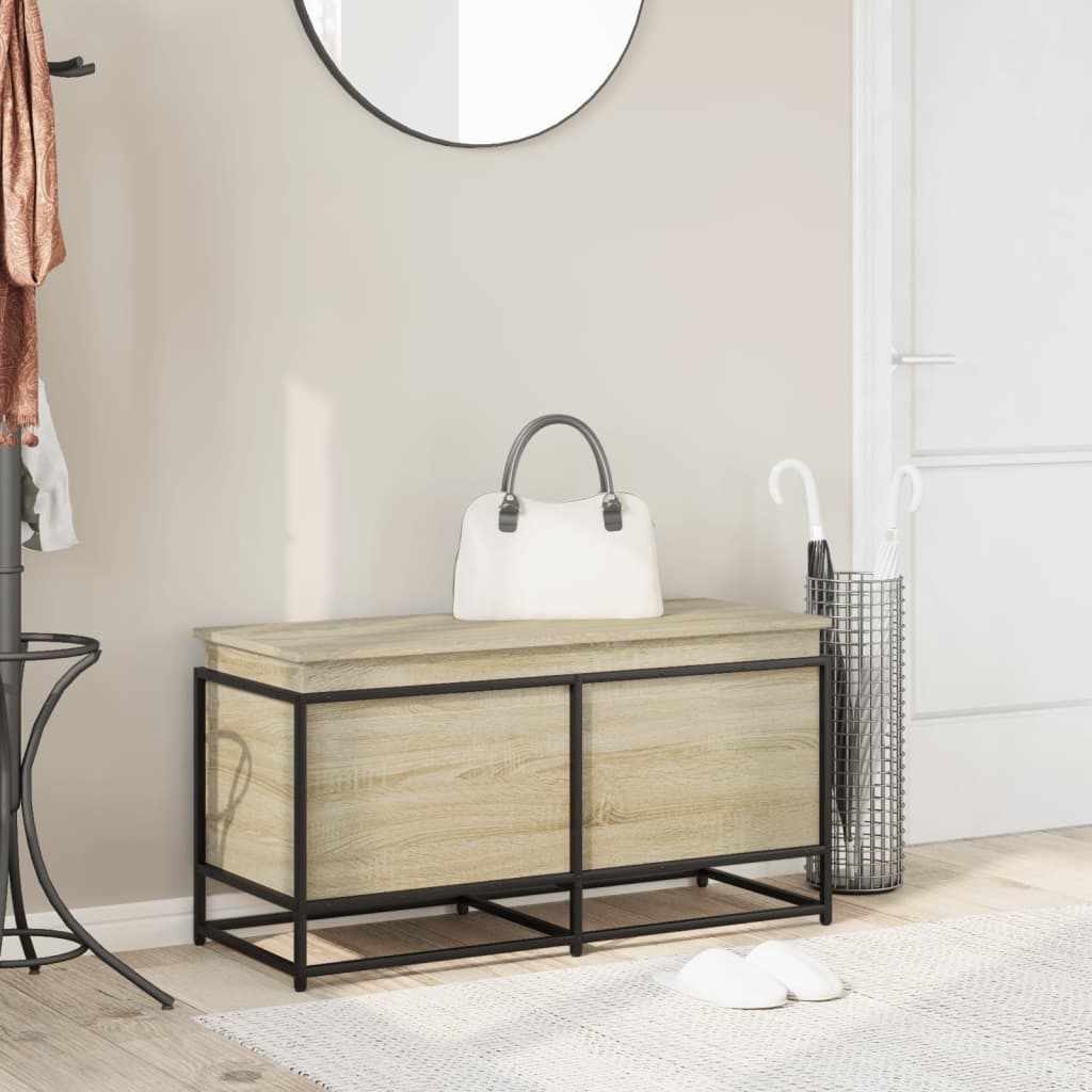 Storage Box with Lid Sonoma 100x40x51.5 cm Engineered Wood