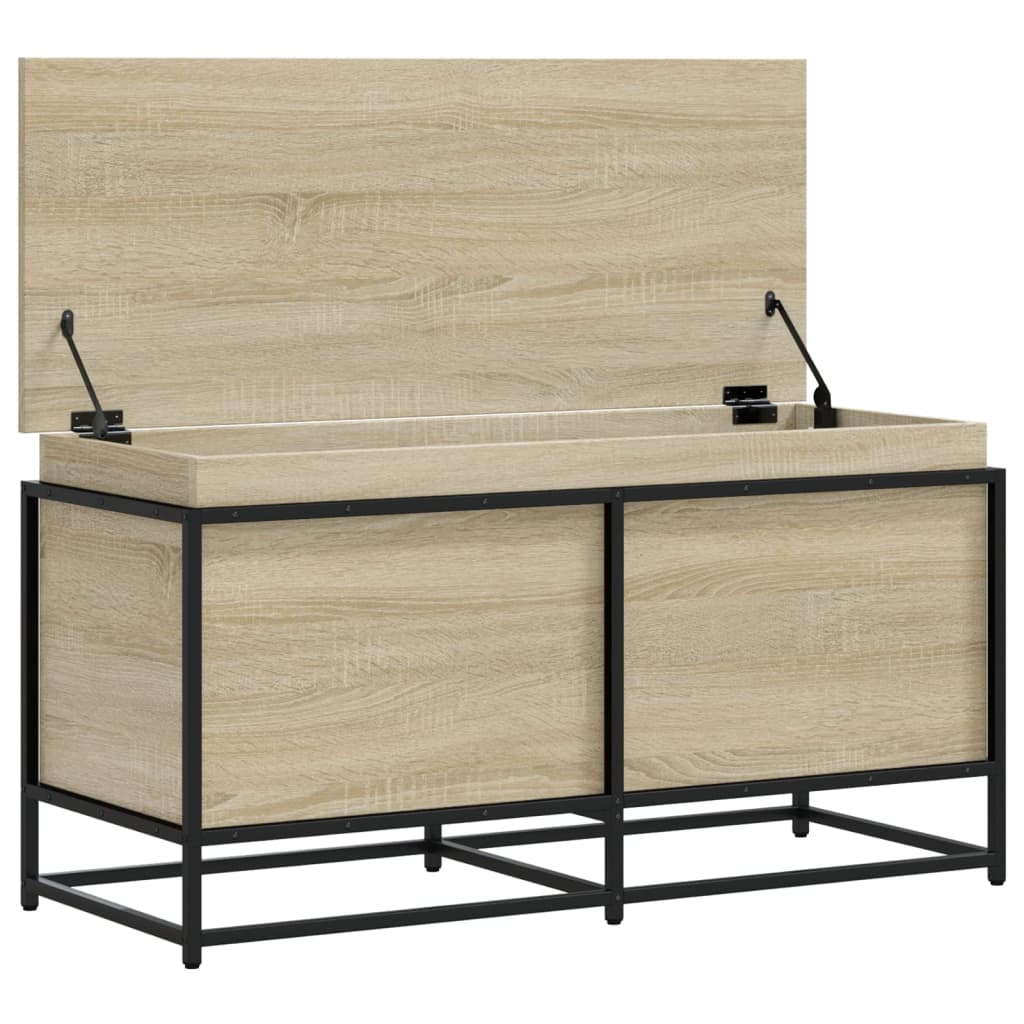 Storage Box with Lid Sonoma 100x40x51.5 cm Engineered Wood