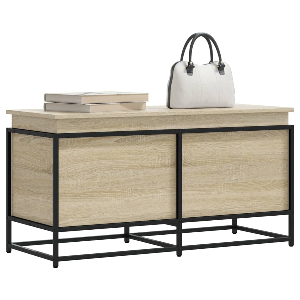Storage Box with Lid Sonoma 100x40x51.5 cm Engineered Wood