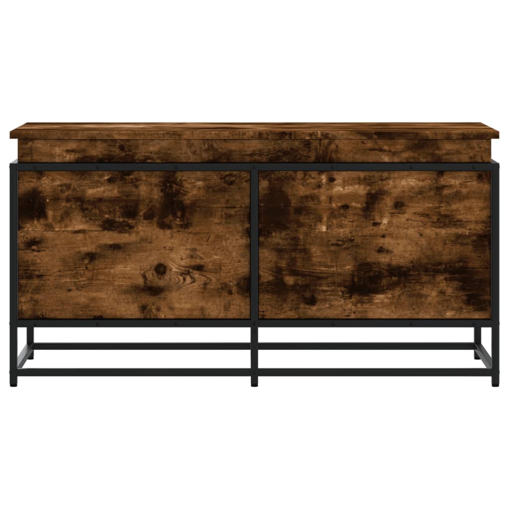 Boîte de rangement avec couvercle chêne fumé 100x40x51,5 cm