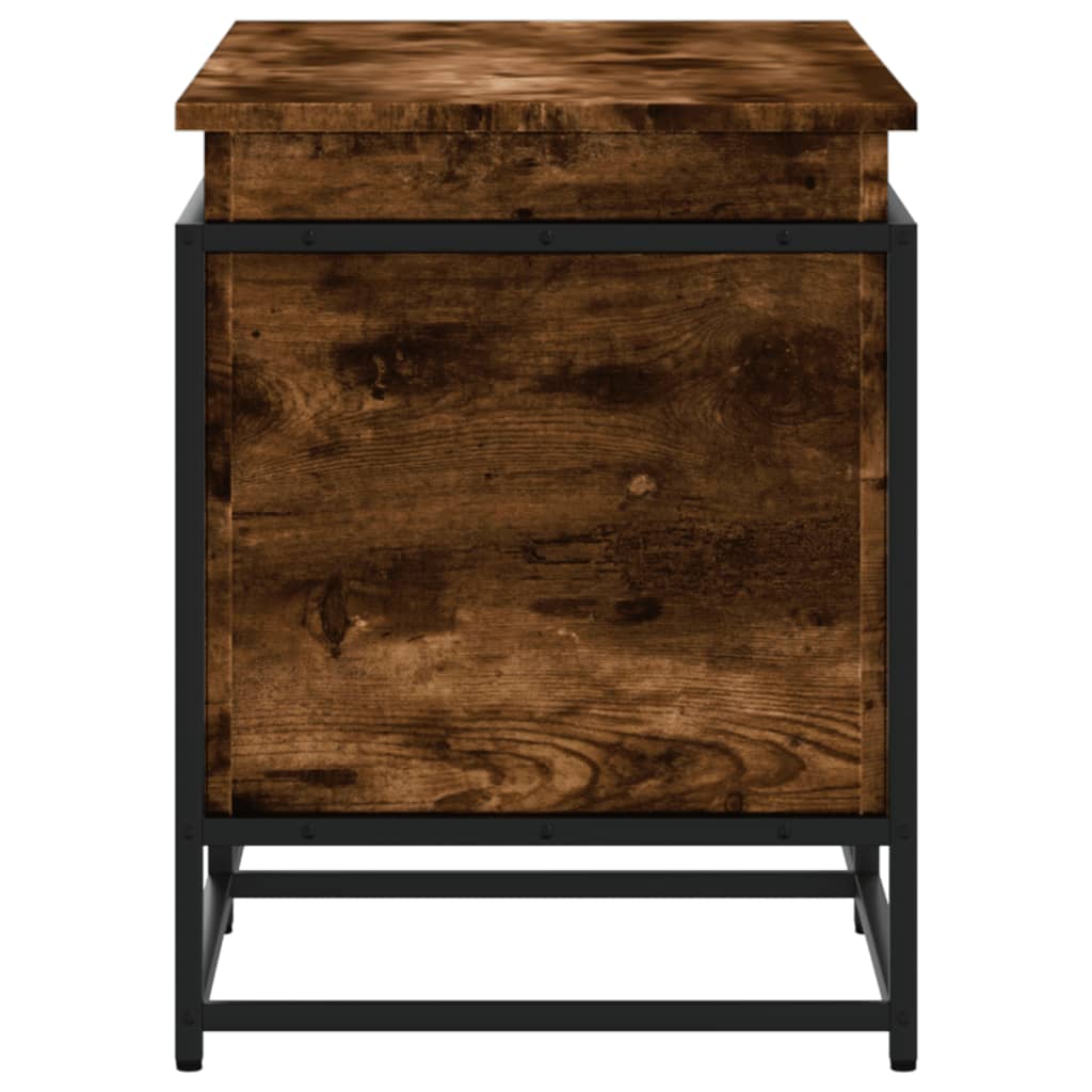 Boîte de rangement avec couvercle chêne fumé 100x40x51,5 cm