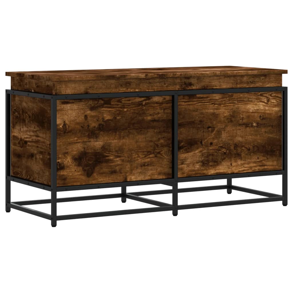 Boîte de rangement avec couvercle chêne fumé 100x40x51,5 cm