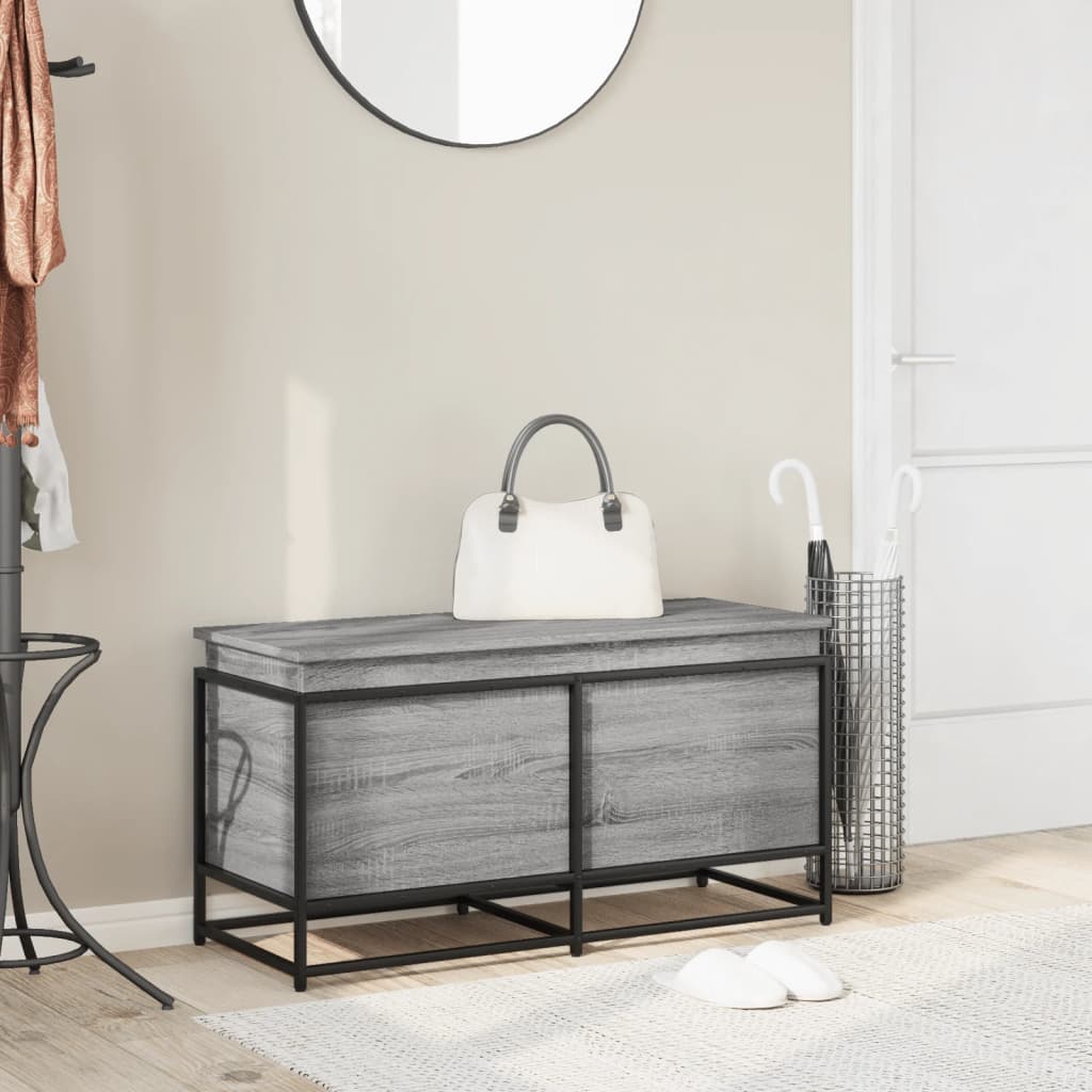 Boîte de rangement avec couvercle Gris Sonoma 100x40x51,5 cm