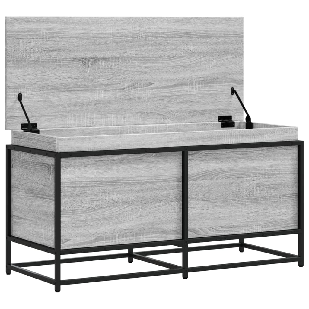 Boîte de rangement avec couvercle Gris Sonoma 100x40x51,5 cm