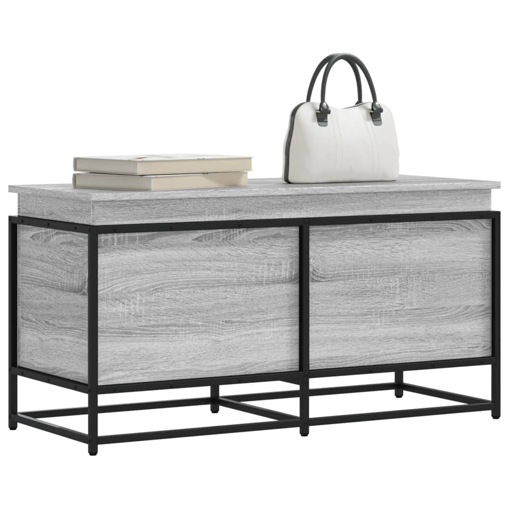 Boîte de rangement avec couvercle Gris Sonoma 100x40x51,5 cm