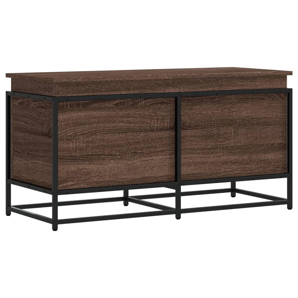 Boîte de rangement avec couvercle aspect chêne 100x40x51,5 cm