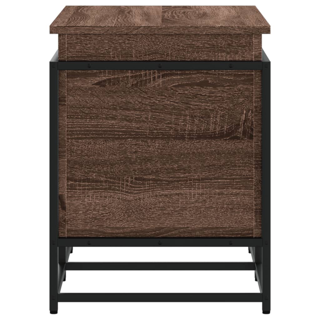 Boîte de rangement avec couvercle aspect chêne 100x40x51,5 cm