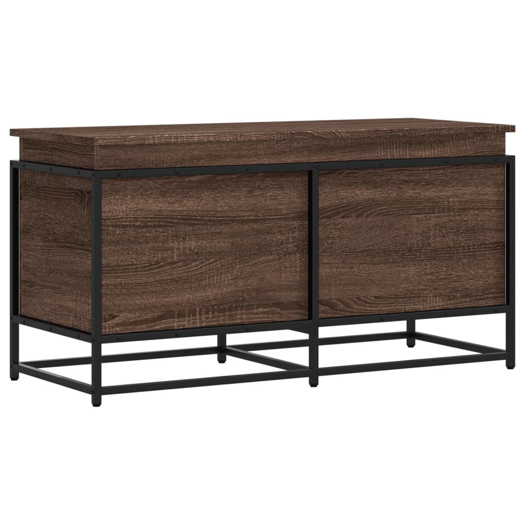 Boîte de rangement avec couvercle aspect chêne 100x40x51,5 cm