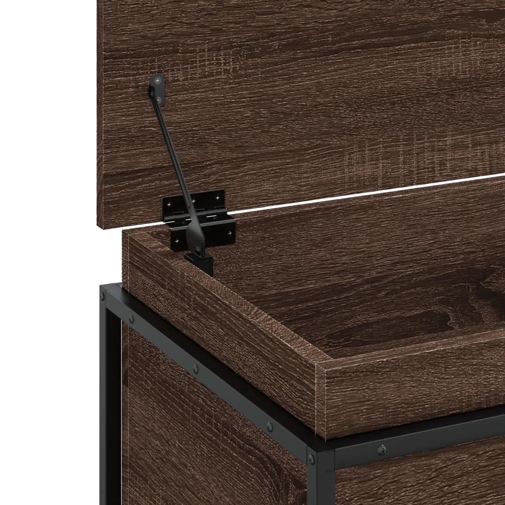 Boîte de rangement avec couvercle aspect chêne 100x40x51,5 cm